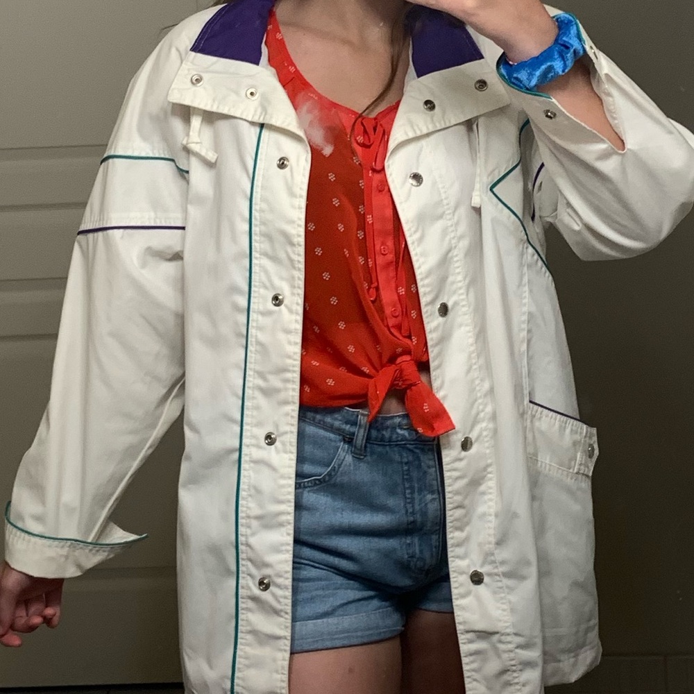 VINTAGE MARÍEL JACKET - white / purple / green